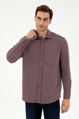 Мужская бордовая трикотажная рубашка Неожиданная скидка в корзине