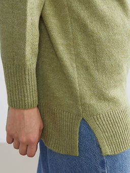 Bisiklet Yaka Oversize Kad?n Triko Tunik