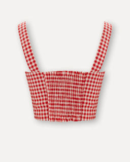Блузка-топ в красно-белую клетку - Incity фото 13