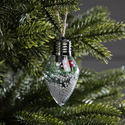 Ёлочный шар Снежная хвоя, 95.5 см, 1 LED, от батареек LR443, свечение тёплое белое - Luazon lighting фото 7