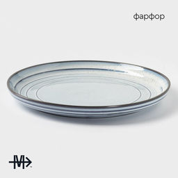 Тарелка Magistro Garland, d=22 см, фарфор, голубая фото 2