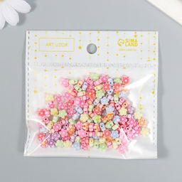 Цена за 2 шт. Бусины для творчествах пластик «Цветочки», набор 150 шт., 0.6×0.6 см