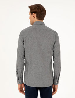 Рубашка Slim Fit с длинным рукавом серая
