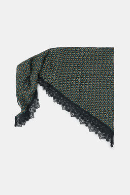 100% VISCOSE PRINTED PAREO SCARF WITH LACE - Zara фото 7