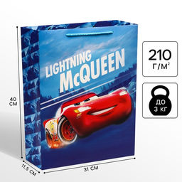 Пакет подарочный, 31×40×11.5 см, упаковка, Тачки