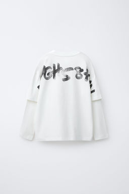 Футболка Zara Doble Manga белая