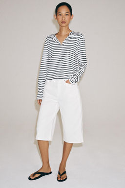 CAMISETA ALGOD?N 100% BOTONES / rayas - Zara фото 4
