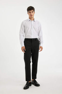 Рубашка из поплина с длинными рукавами и воротником-поло Modern Fit - Defacto фото 2