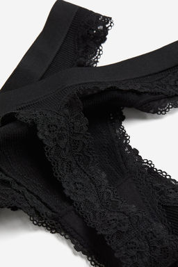 Pack 2 bragas Thong con ribete de encaje Seamless - H&m фото 8