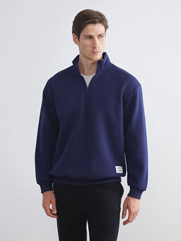 Fermuarl? Dik Yaka Erkek Sweatshirt