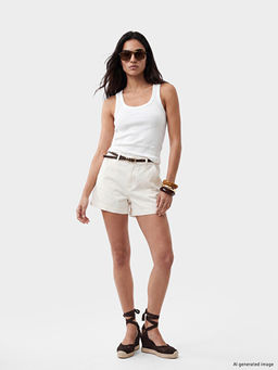 Beli Kemerli Regular Fit Kad?n Jean ?ort