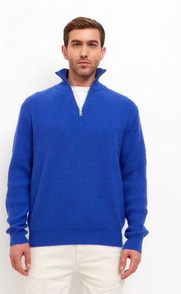 Джемпер мужской с воротом на молнии F310-0515Rus синий - Fine joyce фото 11