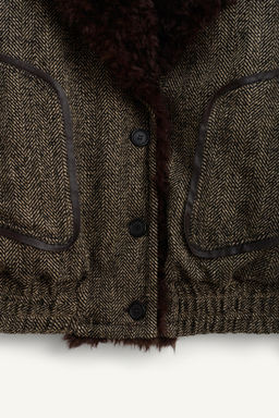 LIMITED EDITION HERRINGBONE COMBINED BOMBER JACKET - Zara фото 9
