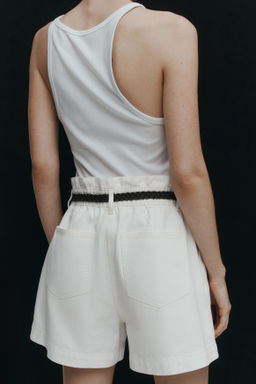 Pantal?n corto de sarga con cintur?n - H&m фото 5