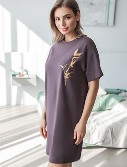 Платье из премиального хлопка с авторским принтом