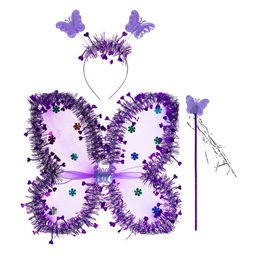 Карнавальный набор Бабочка, крылья, ободок, жезл, фиолетовый
