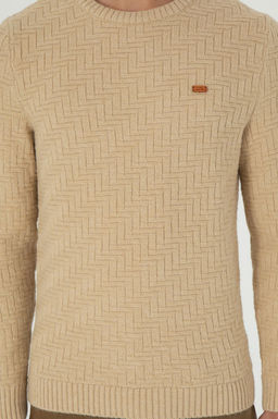 Erkek Slim Fit Bisiklet Yaka Kum Kazak - U.s. polo assn фото 6