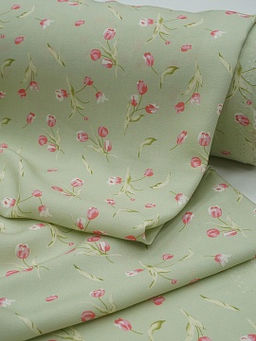 Штапель Премиум (Digital) Весеннее чувство цв.фисташковый, ш.1.45м, вискоза-100%, 120гр/м.кв