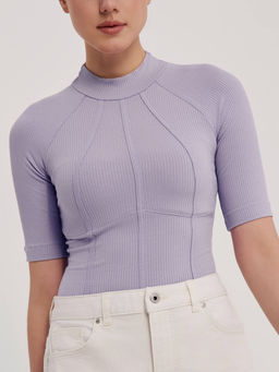 CONTE Боди в рубчик с настроченными кантами LBD 2626 pale iris - Conte elegant фото 2