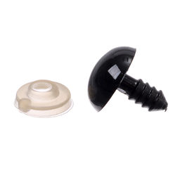 Глаза винтовые с заглушками, набор 20 шт., размер 1 шт. — 1.4 см, цвет чёрный