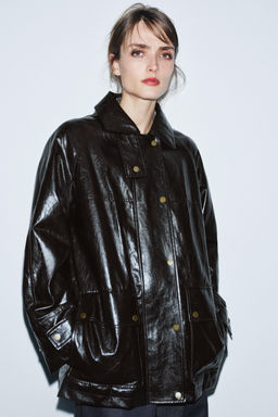 FAUX FUR COLLAR JACKET ZW COLLECTION - Zara фото 3