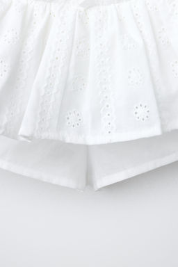 FALDA BERMUDA SCHIFFLY VOLANTES / Blanco - Zara фото 4