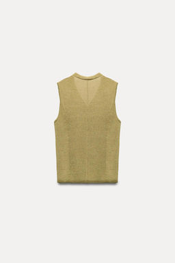 PLAIN LINEN BLEND KNIT WAISTCOAT - Zara фото 8
