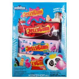 Жевательное желе конняку (кола, йогурт, баблгам) Donald Blue Box Makmur, Индонезия, 552 г (23 г *24) Акция