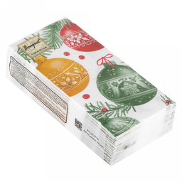Салфетки бумажные "Bouquet Original de Luxe" 33х33см, 2-х слойные, 20 штук в упаковке, 100% целлюлоза, "Новогодние украшения" (Россия)