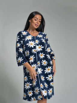 Халат женский, цвет синий белый