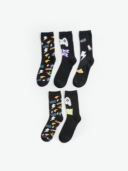 Desenli Erkek ?ocuk Soket ?orap 5li