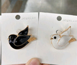 Брошь Птичка 3 см / GM284 /уп 12/ белая - ГалеонТрейд фото 4