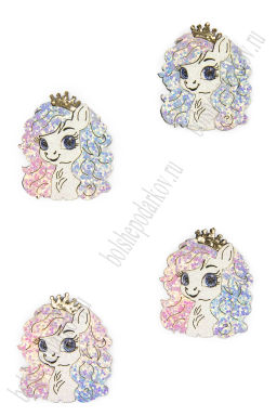 Лазерная вырубка из кожзама "Лошадка" 4,2*4,8 см (10 шт) №4, несклеенная