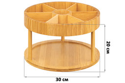 Подставка 2-уровневая 30*30*20 см, многофункциональная, вращающаяся, бамбук - Elan gallery фото 2
