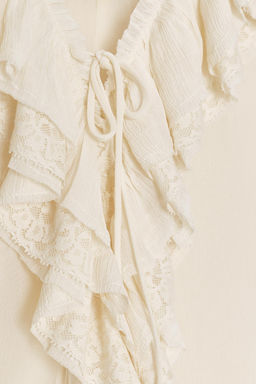 ZW COLLECTION LACE RUFFLE DRESS - Zara фото 14