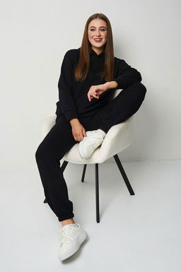 Арт. 2907 Костюм женский с начесом 44-52 (5 шт) Цвет:верх-черный,низ-черный