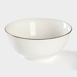 Соусник «Золотая линия», 240 мл, d=10.5 см, фарфор, белый