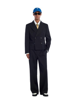 PANTAL?N STRAIGHT FIT TRAJE 100% LANA / Negro