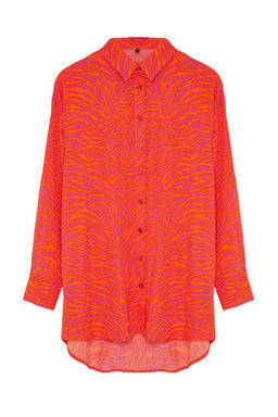 TRENDYOLMILLA Cicek Desenli Dokuma Plaj Gomlegi TBESS24GO00027  фото 7