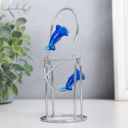 Маятник настольный антистресс «Дельфины: друг за другом с кольцом и шариком», 13×7×5.5 см