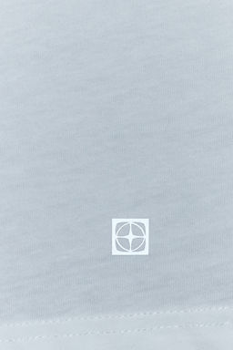 Beyaz %100 Pamuklu 2 Katmanl? Reflektor Bask?l? Crop Orme Spor T-Shirt THMSS24TS00001