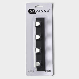 Цена за 2 шт. Крючок самоклеящийся SAVANNA Black, планка, металл, 4 крючка, 1622,5 см, цвет чёрный  фото 6