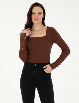 Kahverengi Ex. Slim Fit Kazak - Pierre cardin фото 3