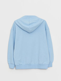 Bask?l? Uzun Kollu K?z ?ocuk Hoodie - Waikiki фото 2