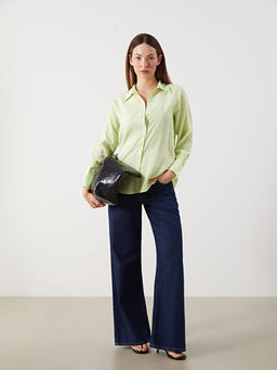 Modal Kar???ml? Oversize Kad?n G?mlek