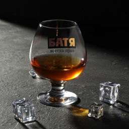 Бокал для коньяка с надписью «Батя всегда прав», 265 мл