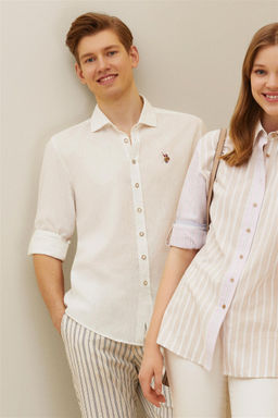 Мужская белая базовая рубашка с длинным рукавом Неожиданная скидка в корзине