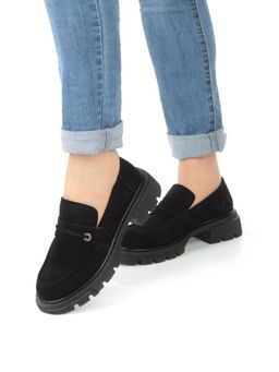 01-C1819-2 BLACK Ботинки демисезонные женские (натуральная замша)