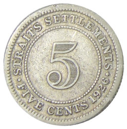 5 центов 1926 года Стрейтс Сетлментс