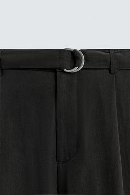 PANTAL?N PLIEGUES TRAJE RELAXED FIT / Negro - Zara фото 8